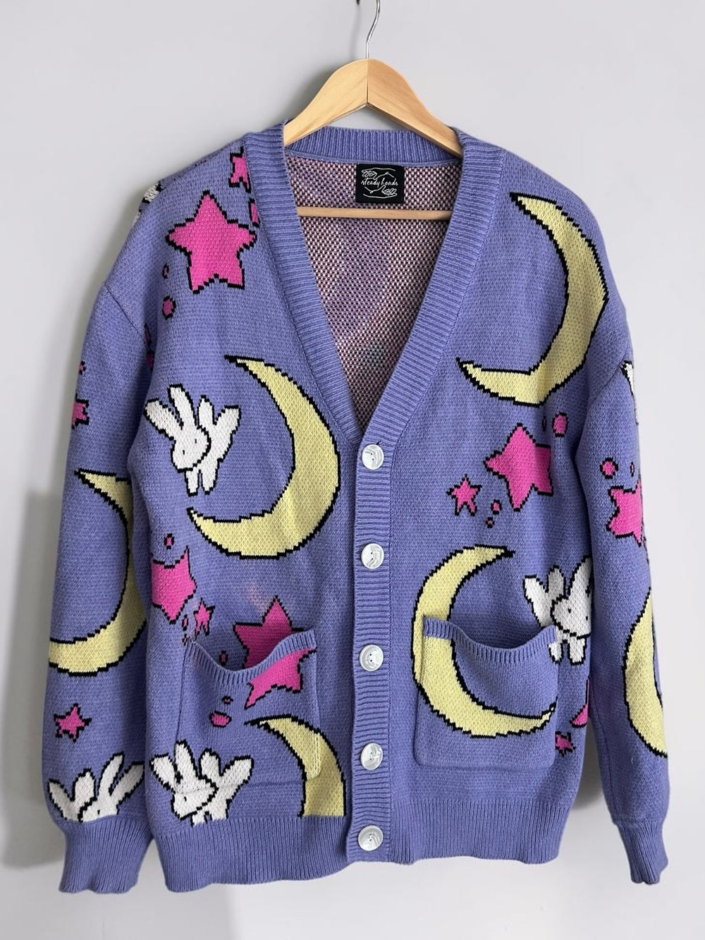 Steady Hands Sailor Moon Usagi Kawaii Fairycore Cardigan Purple S/M - Picture 2 of 10